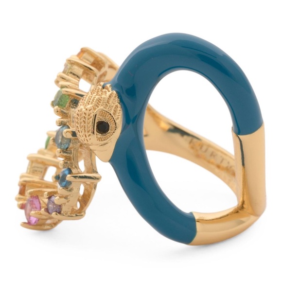 Kurt Geiger Jewelry - KURT GEIGER LONDON Rainbow Stones Enamel Cocktail Ring Size 7